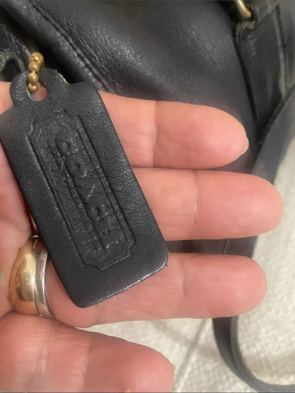 Coach Black Leather Double-Handle Satchel with Crossbody Strap
